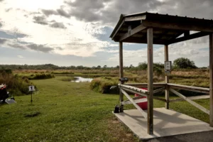 Clay shooting course stand or bay, outdoor shooting range, south central Florida, Okeechobee, Port St Lucie, Fort Pierce, OK Corral Gun Club