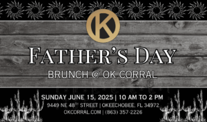 Fathers-Day-Brunch-@-OK-Corral-Biscuits-and-Gravy-Scrambled-Eggs-with-cheese-and-without-Bacon-Sausage-Hashbrown-Casserole-Cobb-Salad-Grilled-Flank-Steak-with-Chimichurri-Seafood-Boil-Sta